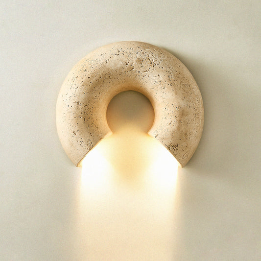 Round Stone LED Wall Sconce