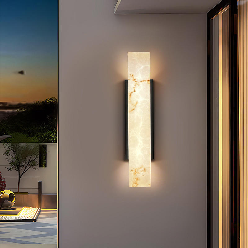 Outdoor Faux Marble Strip Wall Sconce