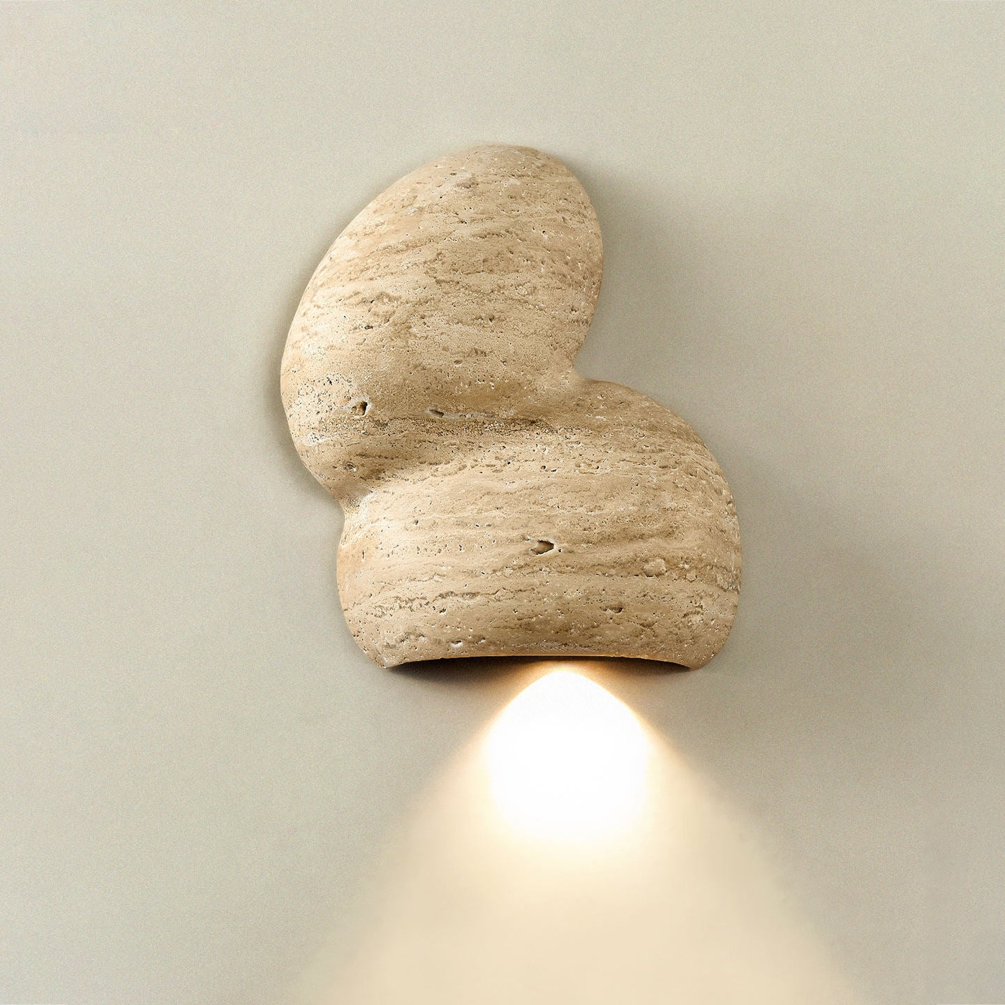Abstract Travertine Stone Wall Sconce