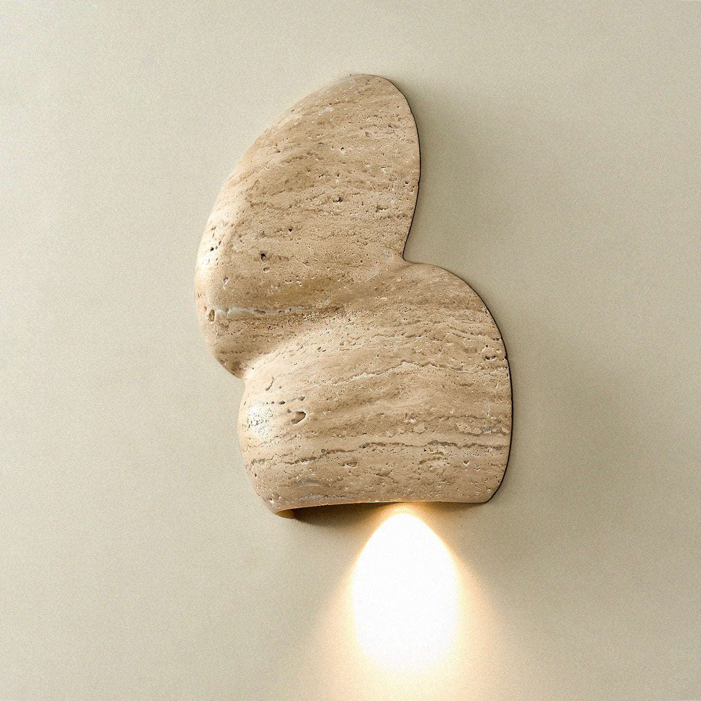 Abstract Travertine Stone Wall Sconce