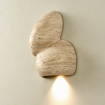 Abstract Travertine Stone Wall Sconce