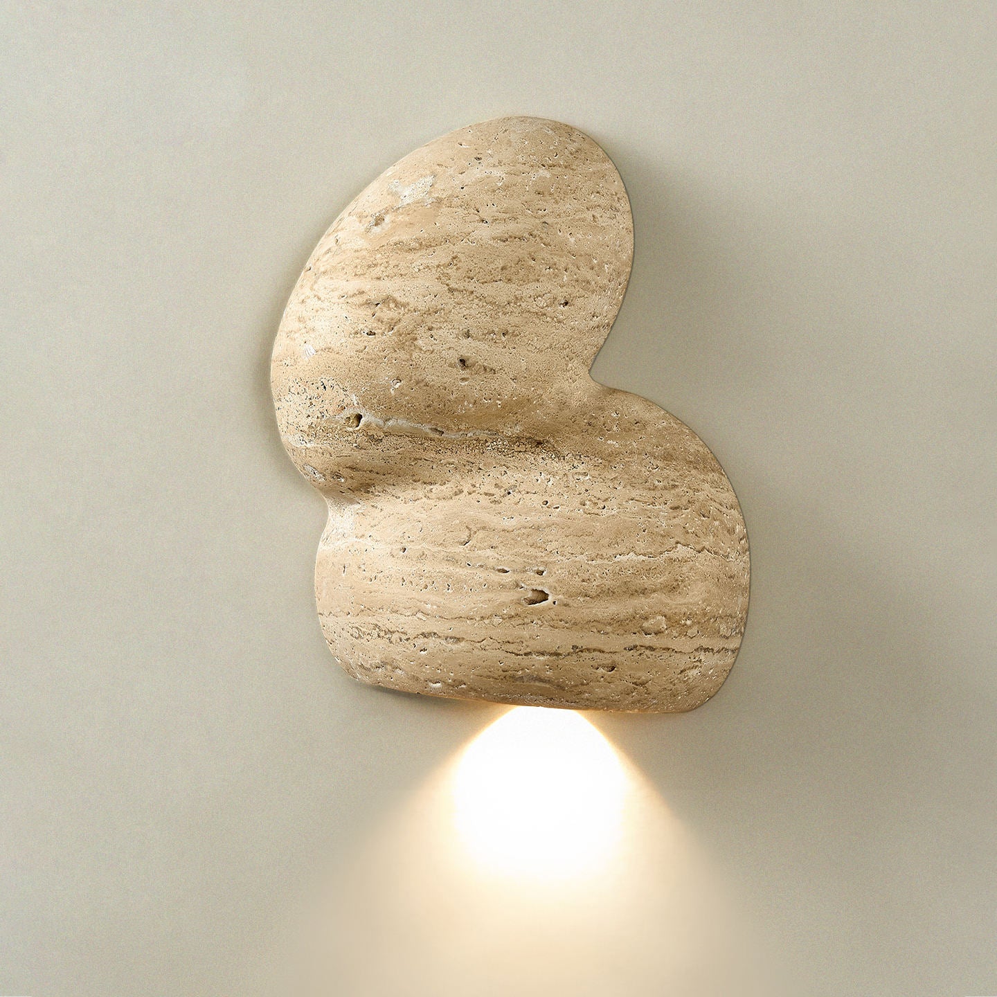 Abstract Travertine Stone Wall Sconce