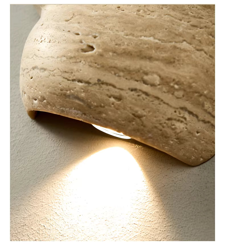 Abstract Travertine Stone Wall Sconce