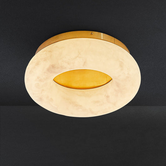 Round Alabaster Flush Mount Ceiling Light