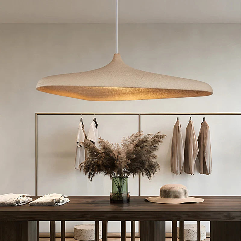 Textured Polymer Curved Pendant Light