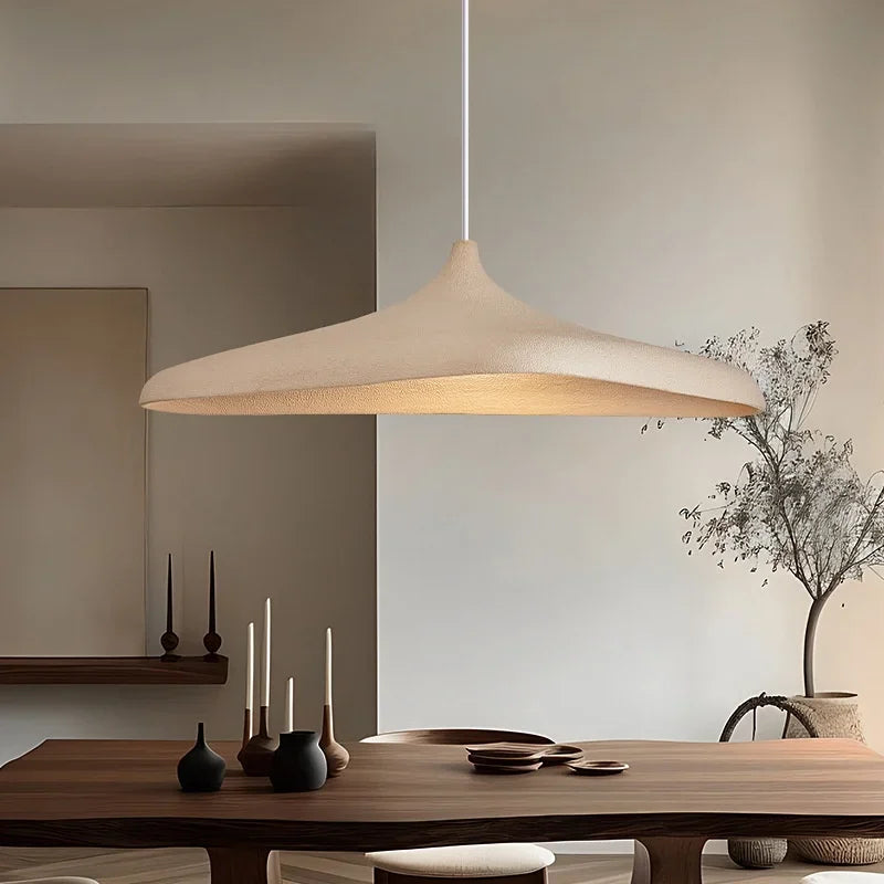 Textured Polymer Curved Pendant Light