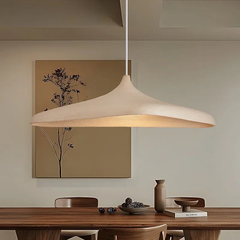 Textured Polymer Curved Pendant Light
