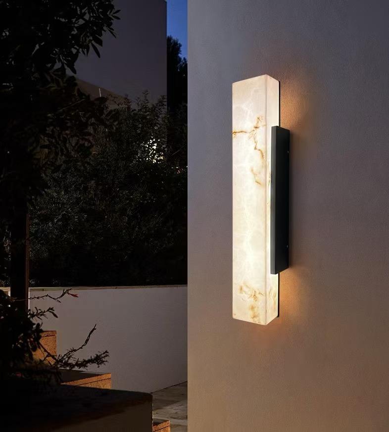 Outdoor Faux Marble Strip Wall Sconce