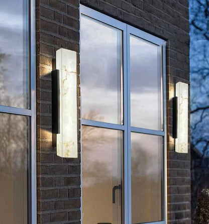 Outdoor Faux Marble Strip Wall Sconce