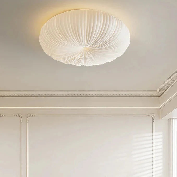 Pleated Pumpkin Flush Mount Ceiling Light