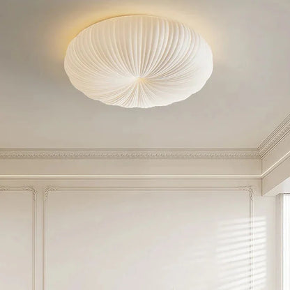 Pleated Pumpkin Flush Mount Ceiling Light