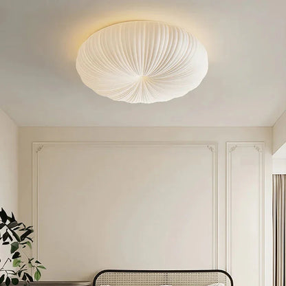 Pleated Pumpkin Flush Mount Ceiling Light