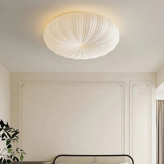 Pleated Pumpkin Flush Mount Ceiling Light