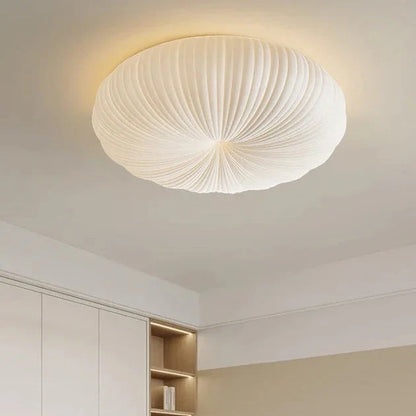 Pleated Pumpkin Flush Mount Ceiling Light