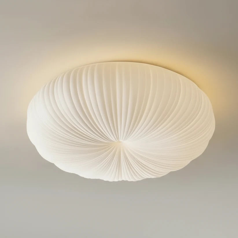 Pleated Pumpkin Flush Mount Ceiling Light
