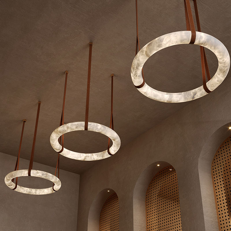 Round Alabaster LED Chandelier