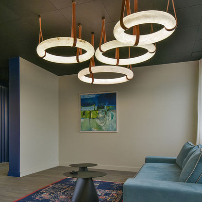 Round Alabaster LED Chandelier