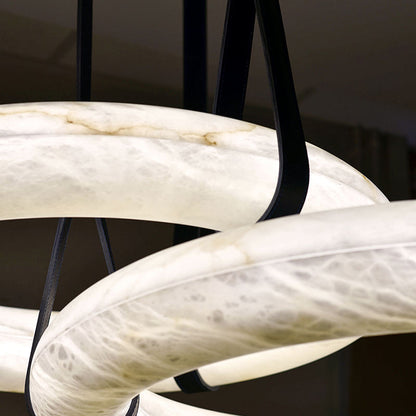 Round Alabaster LED Chandelier