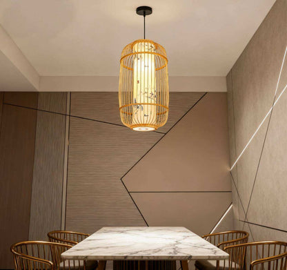 Bamboo LED Cage Pendant Light