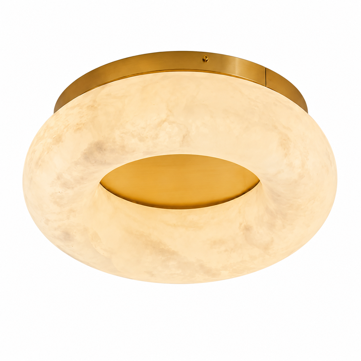 Round Alabaster Flush Mount Ceiling Light