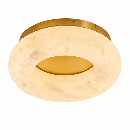 Round Alabaster Flush Mount Ceiling Light
