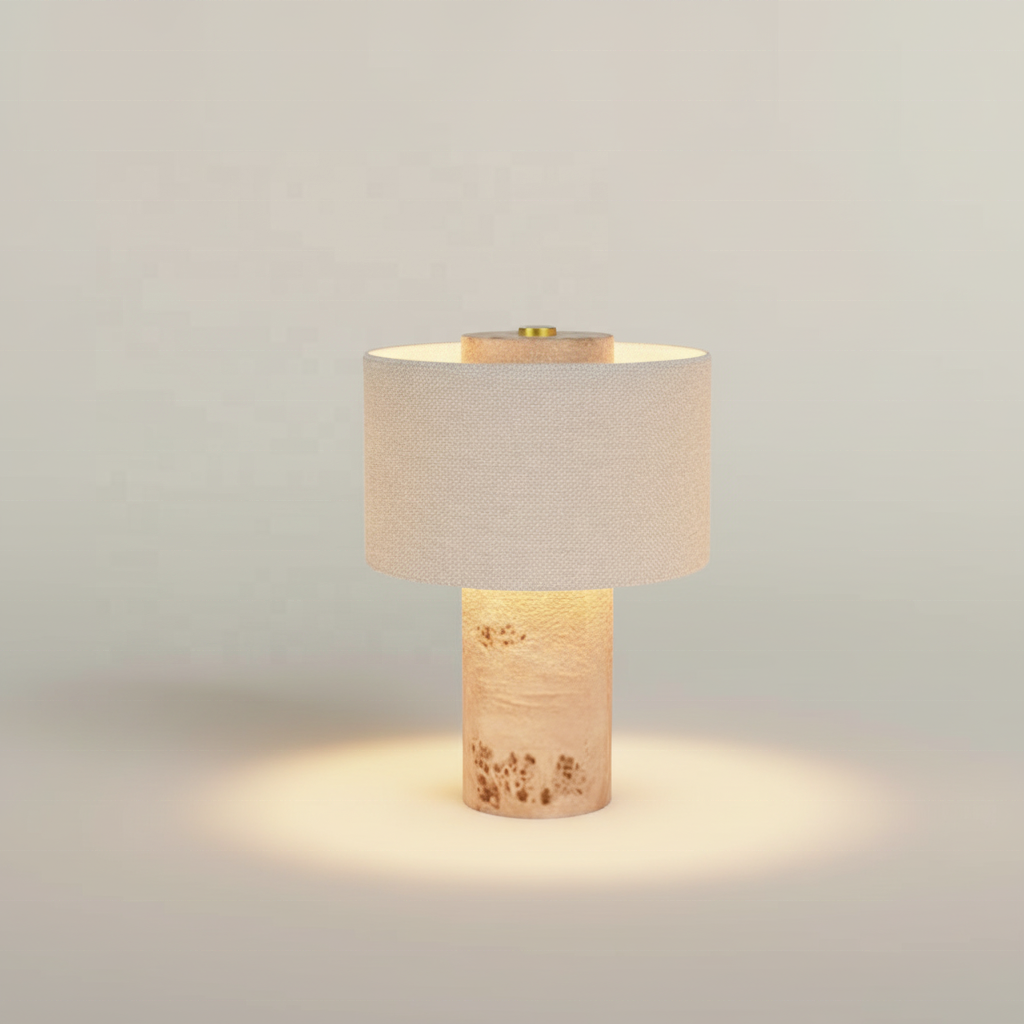 LED Table Lamp with Wood Base