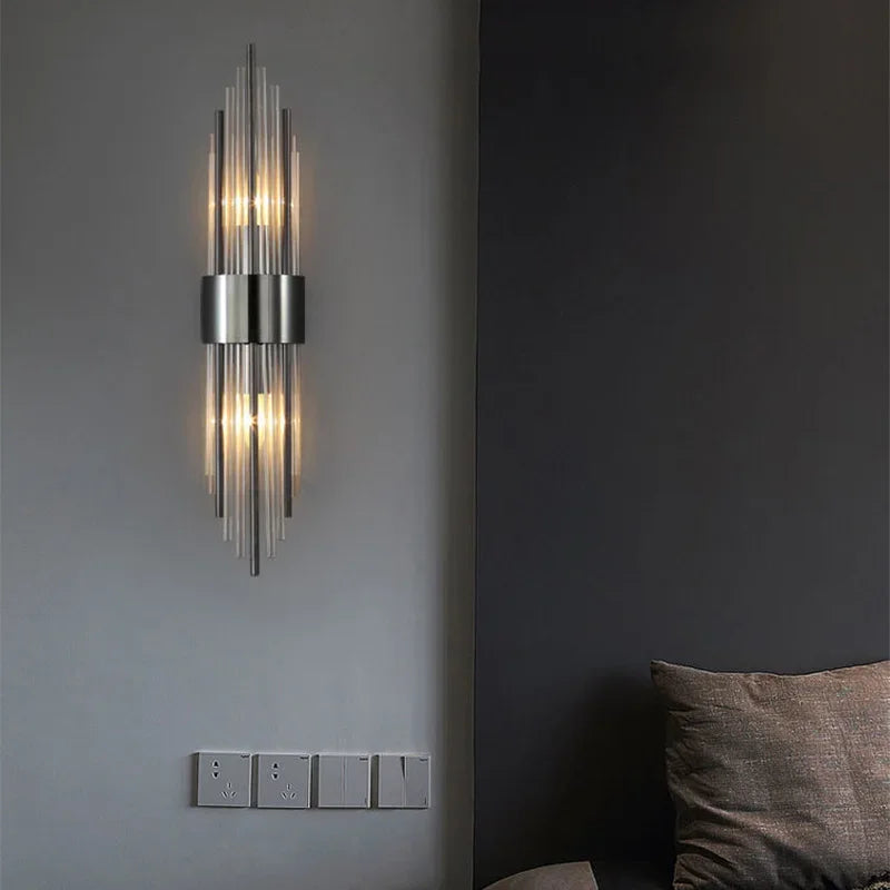 Vertical Crystal Rod LED Wall Sconce