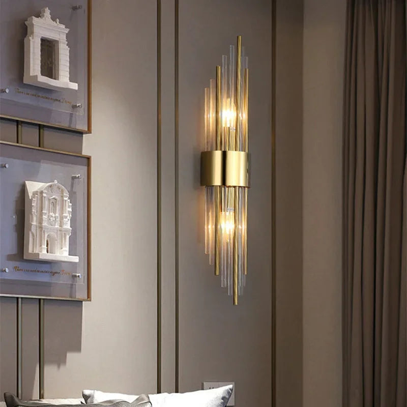 Vertical Crystal Rod LED Wall Sconce